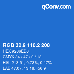 Color code: RGB 32.9 110.2 208 | qconv.com