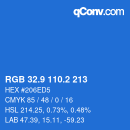 Color code: RGB 32.9 110.2 213 | qconv.com