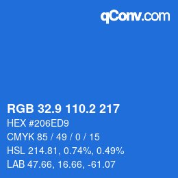 Color code: RGB 32.9 110.2 217 | qconv.com