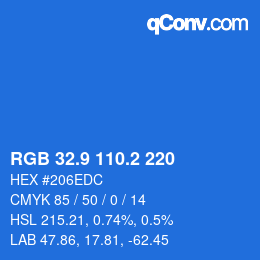 カラーコード: RGB 32.9 110.2 220 | qconv.com