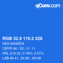 Color code: RGB 32.9 110.2 228 | qconv.com
