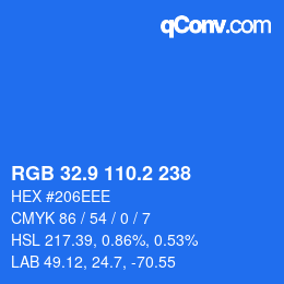 カラーコード: RGB 32.9 110.2 238 | qconv.com