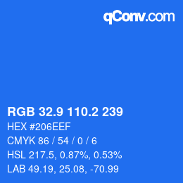Color code: RGB 32.9 110.2 239 | qconv.com