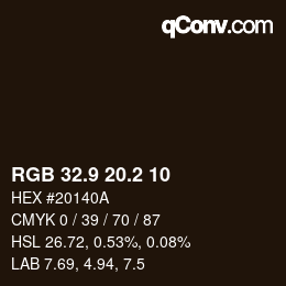 Color code: RGB 32.9 20.2 10 | qconv.com