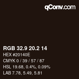 Color code: RGB 32.9 20.2 14 | qconv.com