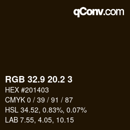 Color code: RGB 32.9 20.2 3 | qconv.com