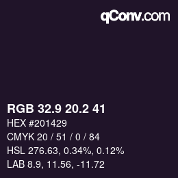 Color code: RGB 32.9 20.2 41 | qconv.com