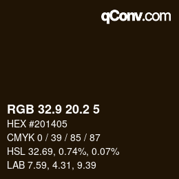 Color code: RGB 32.9 20.2 5 | qconv.com