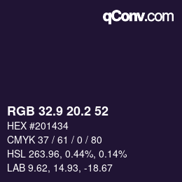 Color code: RGB 32.9 20.2 52 | qconv.com