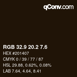 カラーコード: RGB 32.9 20.2 7.6 | qconv.com