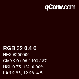 カラーコード: RGB 32 0.4 0 | qconv.com