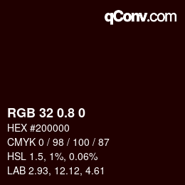 カラーコード: RGB 32 0.8 0 | qconv.com