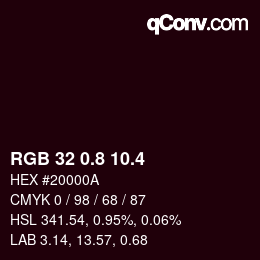カラーコード: RGB 32 0.8 10.4 | qconv.com