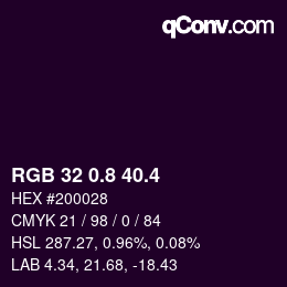 カラーコード: RGB 32 0.8 40.4 | qconv.com