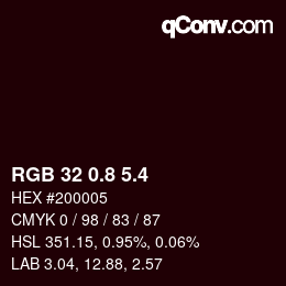 カラーコード: RGB 32 0.8 5.4 | qconv.com