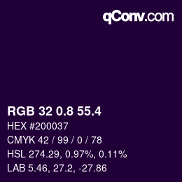 カラーコード: RGB 32 0.8 55.4 | qconv.com