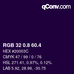 カラーコード: RGB 32 0.8 60.4 | qconv.com