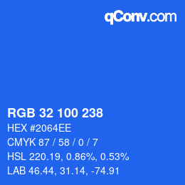 Color code: RGB 32 100 238 | qconv.com