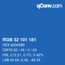 Color code: RGB 32 101 181 | qconv.com