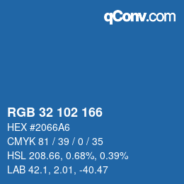 Color code: RGB 32 102 166 | qconv.com
