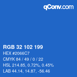 Color code: RGB 32 102 199 | qconv.com