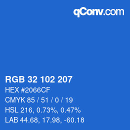 Color code: RGB 32 102 207 | qconv.com