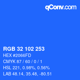Color code: RGB 32 102 253 | qconv.com