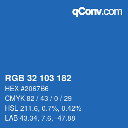 Color code: RGB 32 103 182 | qconv.com