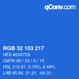 Color code: RGB 32 103 217 | qconv.com