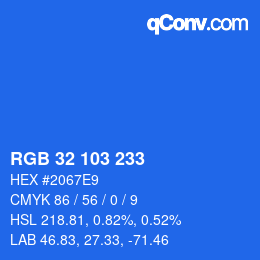 Color code: RGB 32 103 233 | qconv.com