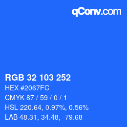 Color code: RGB 32 103 252 | qconv.com