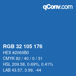 Color code: RGB 32 105 176 | qconv.com