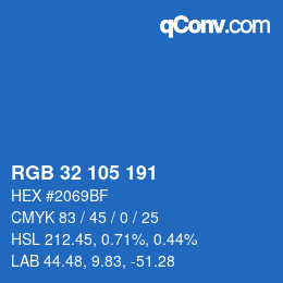 Color code: RGB 32 105 191 | qconv.com
