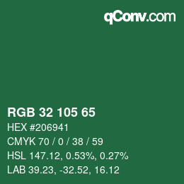 Color code: RGB 32 105 65 | qconv.com