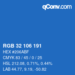 Color code: RGB 32 106 191 | qconv.com
