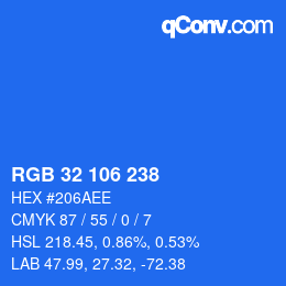 Color code: RGB 32 106 238 | qconv.com