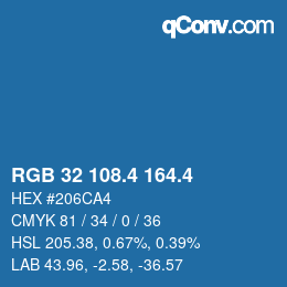 カラーコード: RGB 32 108.4 164.4 | qconv.com