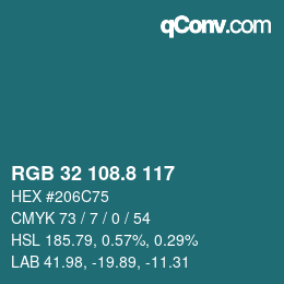 Color code: RGB 32 108.8 117 | qconv.com