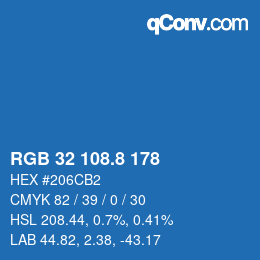 Color code: RGB 32 108.8 178 | qconv.com