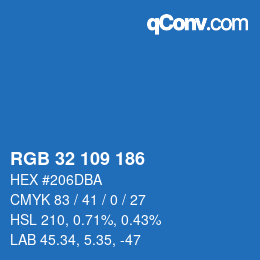 Color code: RGB 32 109 186 | qconv.com