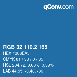 カラーコード: RGB 32 110.2 165 | qconv.com