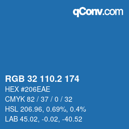 カラーコード: RGB 32 110.2 174 | qconv.com
