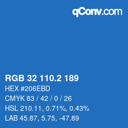 カラーコード: RGB 32 110.2 189 | qconv.com