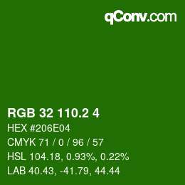 カラーコード: RGB 32 110.2 4 | qconv.com