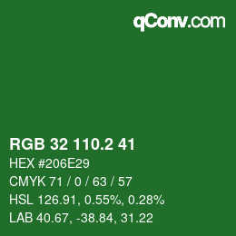 カラーコード: RGB 32 110.2 41 | qconv.com