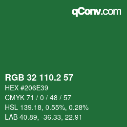 カラーコード: RGB 32 110.2 57 | qconv.com