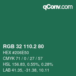 カラーコード: RGB 32 110.2 80 | qconv.com