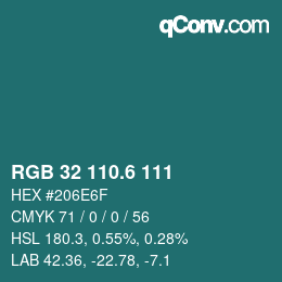 カラーコード: RGB 32 110.6 111 | qconv.com