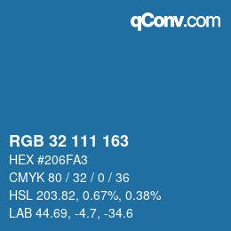 Color code: RGB 32 111 163 | qconv.com