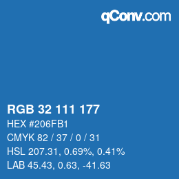 Farbcode: RGB 32 111 177 | qconv.com
